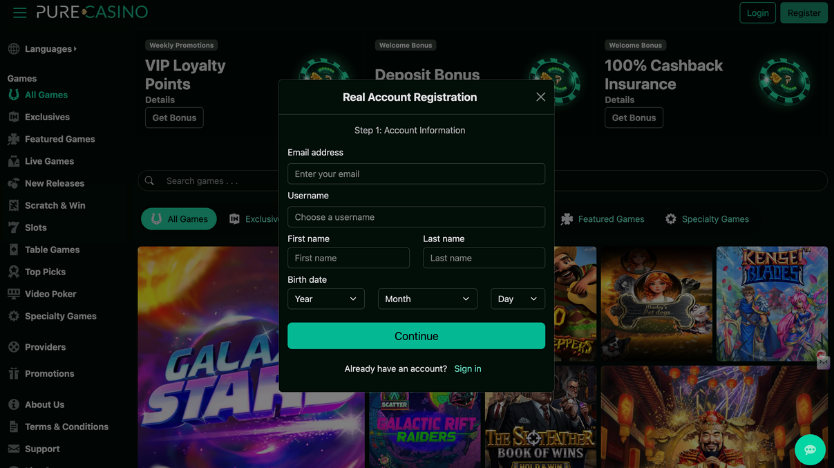 Registration procedure 